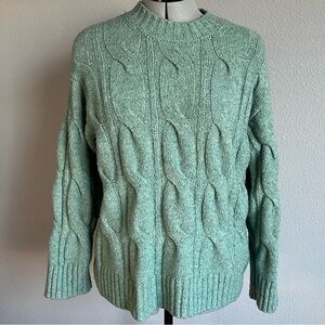 Women's Green Cable Knit Sweater